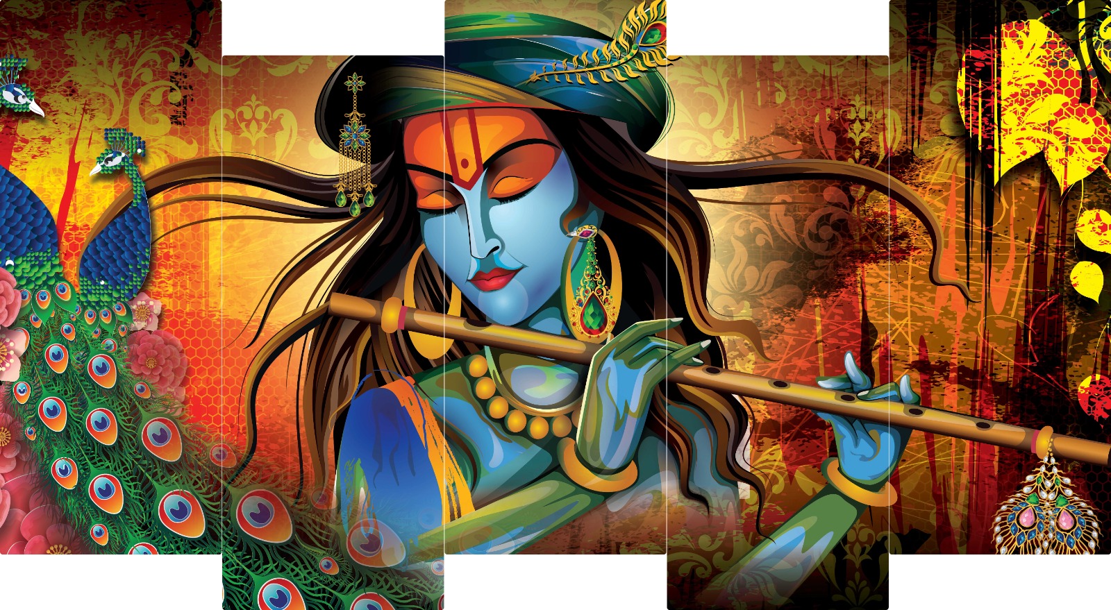 Krishna Ji Edition. Crafted on a 5mm vinyl sunboard plate, it offers durability and longevity. With glossy print technology, Krishna Ji's depiction comes alive with clarity. Waterproof coating ensures protection. Perfect for homes, offices, or spiritual spaces. Embrace spirituality with DivinePrint GlossPro Sunboard.