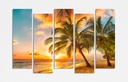 Beach:Orange Shoreline Sunset on beach Sunboard Print shape 2