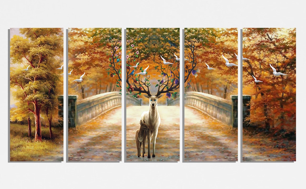 Enchanted Forest Deer Family Vinyl Sunboard  5mm glossy print