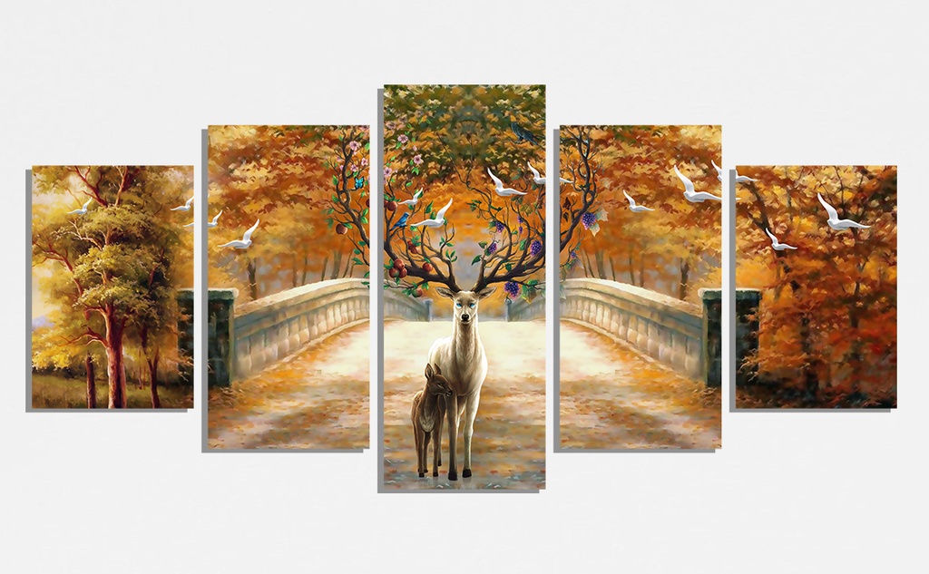 Enchanted Forest Deer Family Vinyl Sunboard 5mm glossy print shape 3