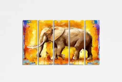 ELEPHANT PAINTING :Vibrant Elephant Sunboard Print